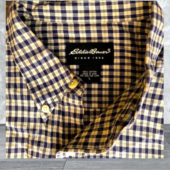 EDDIE BAUER SHORT SLEEVE SHIRT-SIZE LARGE - Picture 3 of 3